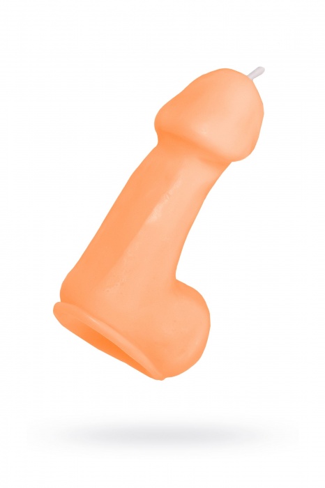 Оранжевая свеча в форме пениса - 47 гр. - Pecado - купить с доставкой в Нефтекамске