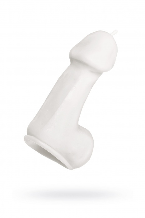 Белая свеча в форме пениса - 47 гр. - Pecado - купить с доставкой в Нефтекамске