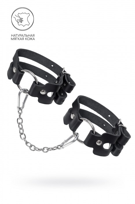 Черные кожаные оковы из двух ремешков - Pecado - купить с доставкой в Нефтекамске Черные кожаные оковы из двух ремешков - Pecado - купить с доставкой в Нефтекамске