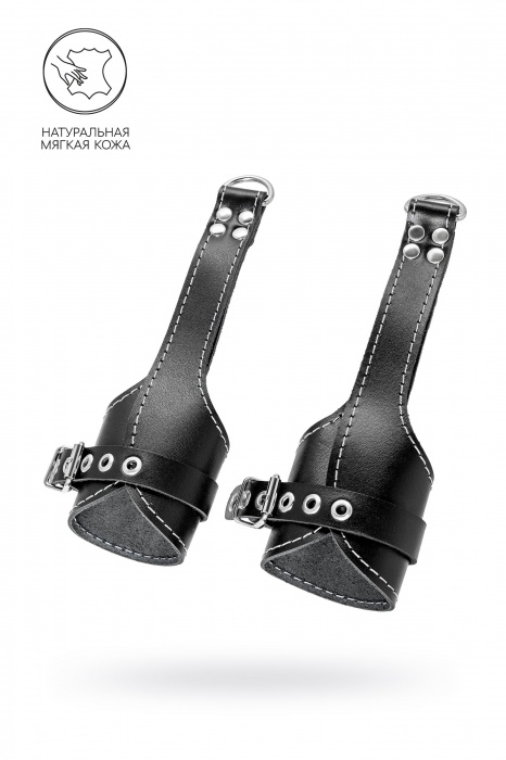 Черные подвесы с белой строчкой - Pecado - купить с доставкой в Нефтекамске