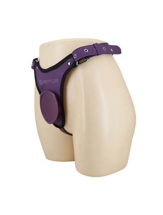 Фиолетовые трусики харнесс с платформой Caludio III - Baile - купить с доставкой в Нефтекамске