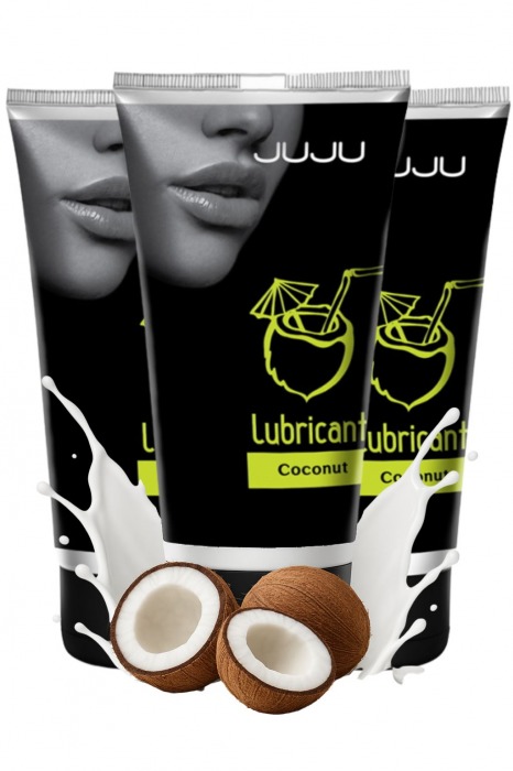 Набор из 3 съедобных лубрикантов JUJU со вкусом кокоса - JuJu - купить с доставкой в Нефтекамске