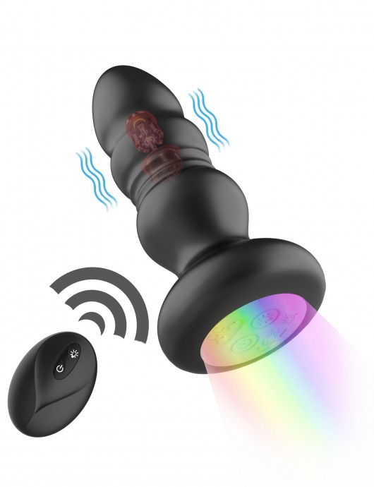 Черная анальная вибропробка с фрикционным механизмом и LED-подсветкой - 12,5 см. - Secwell в Нефтекамске Черная анальная вибропробка с фрикционным механизмом и LED-подсветкой - 12,5 см. - Secwell