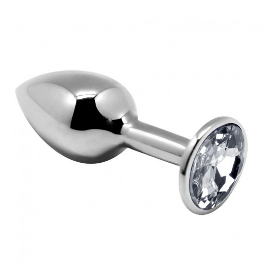 Серебристая анальная втулка с прозрачным кристаллом Mini Metal Butt Plug Size L - 9 см. - Adrien Lastic в Нефтекамске Серебристая анальная втулка с прозрачным кристаллом Mini Metal Butt Plug Size L - 9 см. - Adrien Lastic