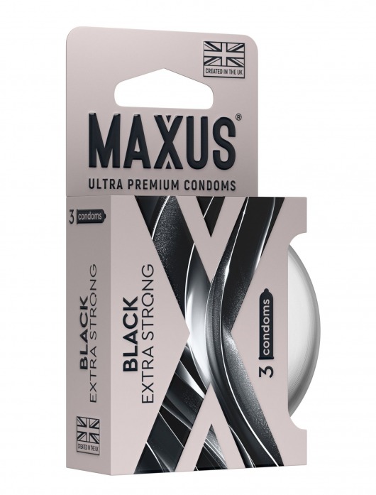 Черные утолщенные презервативы MAXUS Extra Strong с железным кейсом - 3 шт. - Maxus - купить с доставкой в Нефтекамске