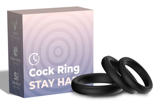 Набор из 3 черных эрекционных колец Stay Hard - Boys of Toys - в Нефтекамске купить с доставкой