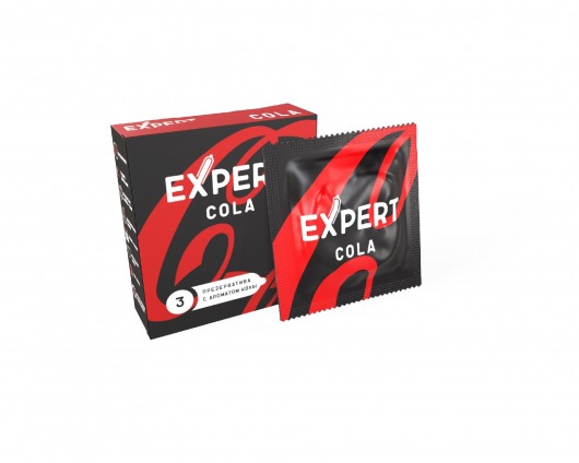 Презервативы с ароматом колы Expert Cola - 3 шт. - Expert - купить с доставкой в Нефтекамске