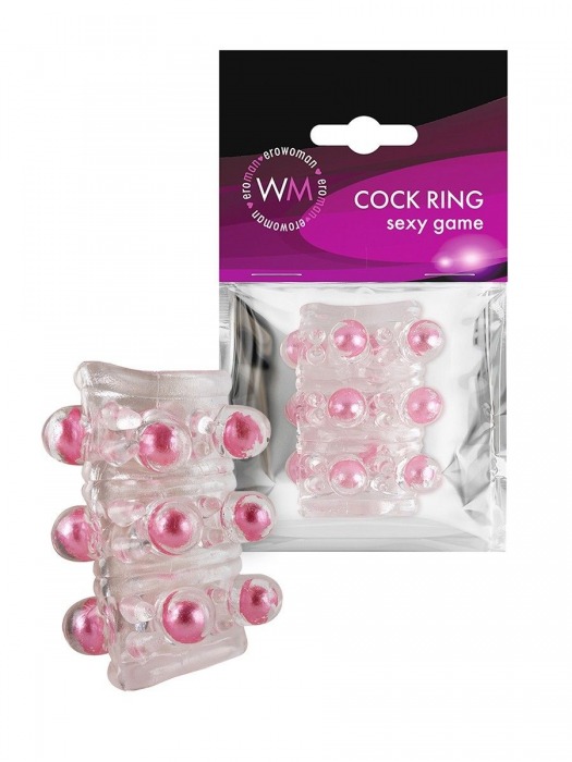 Прозрачная сквозная насадка на пенис с цветными шариками - Erowoman-Eroman - в Нефтекамске купить с доставкой