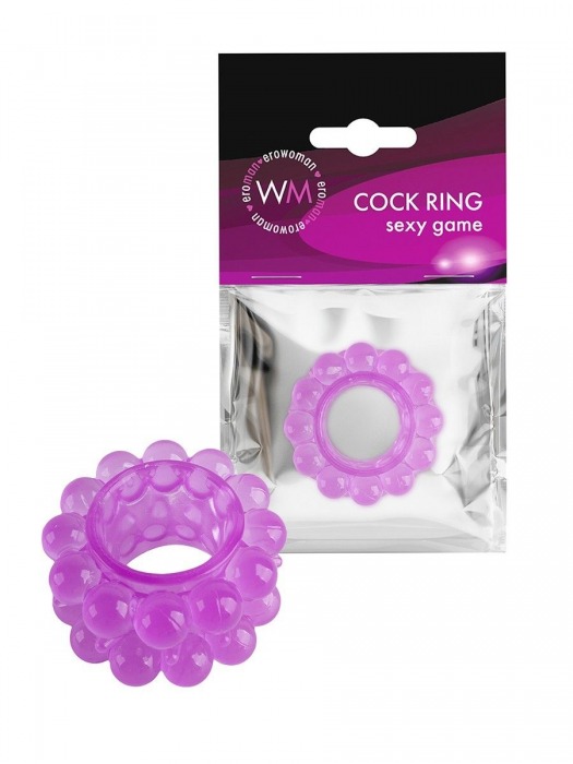Лиловое эрекционное кольцо с 2 рядами стимулирующих шариков - Erowoman-Eroman - в Нефтекамске купить с доставкой