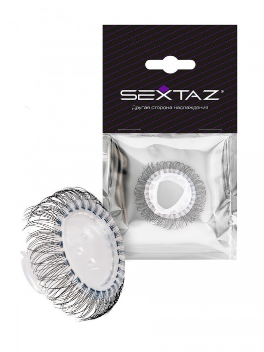 Эластичное эрекционное кольцо с длинными черными «ресничками» - Sextaz - в Нефтекамске купить с доставкой