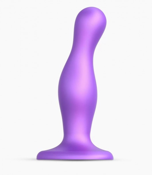 Фиолетовая насадка Strap-On-Me Dildo Plug Curvy size M - Strap-on-me - купить с доставкой в Нефтекамске