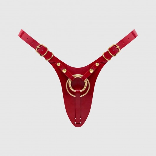 Красный пояс для фиксации насадок Strap-On-Me Leatherette Harness Fabulous - Strap-on-me - купить с доставкой в Нефтекамске