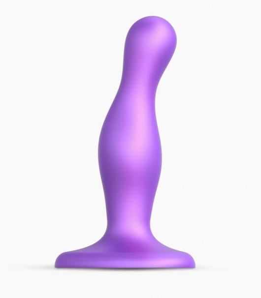 Фиолетовая насадка Strap-On-Me Dildo Plug Curvy size S - Strap-on-me - купить с доставкой в Нефтекамске