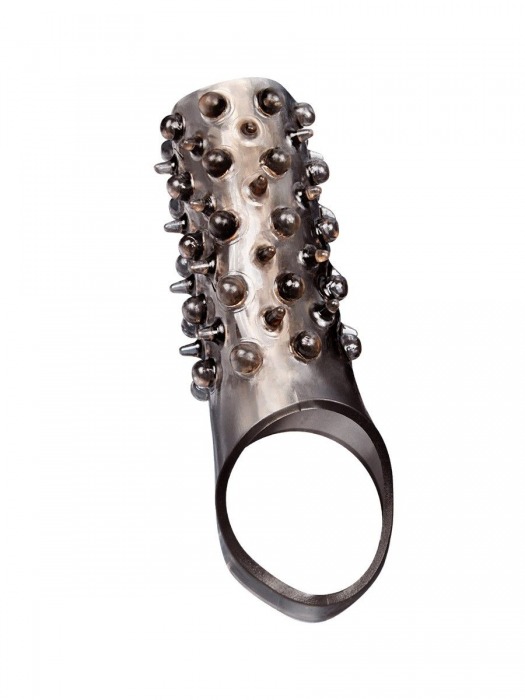 Дымчатая насадка на пенис с шипами и выпуклостями - 12,5 см. - Sex Expert - в Нефтекамске купить с доставкой