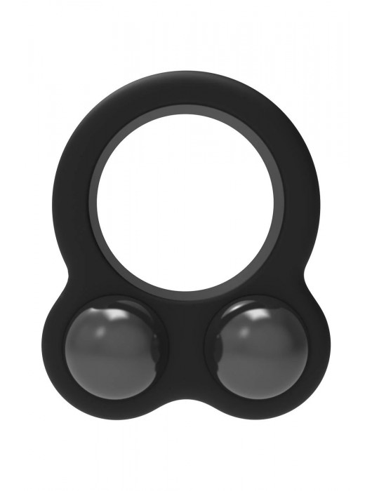 Черное эрекционное кольцо с утяжелителями Cockring Dual Weight - Dream Toys - в Нефтекамске купить с доставкой