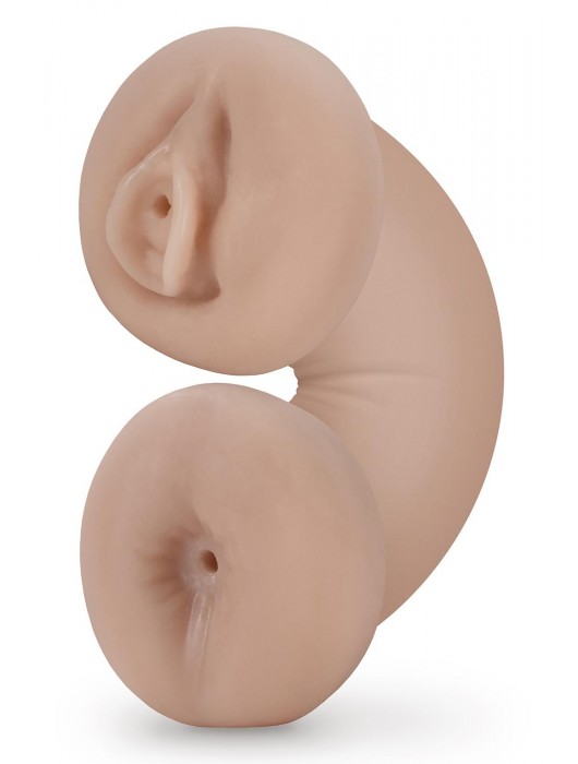 Телесный люминесцентный двусторонний мастурбатор Tasha - Blush Novelties - в Нефтекамске купить с доставкой