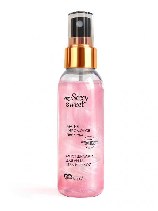 Мист для лица, тела и волос Sexy Sweet с ароматом бабл-гам, шиммером и феромонами - 95 мл. -  - Магазин феромонов в Нефтекамске