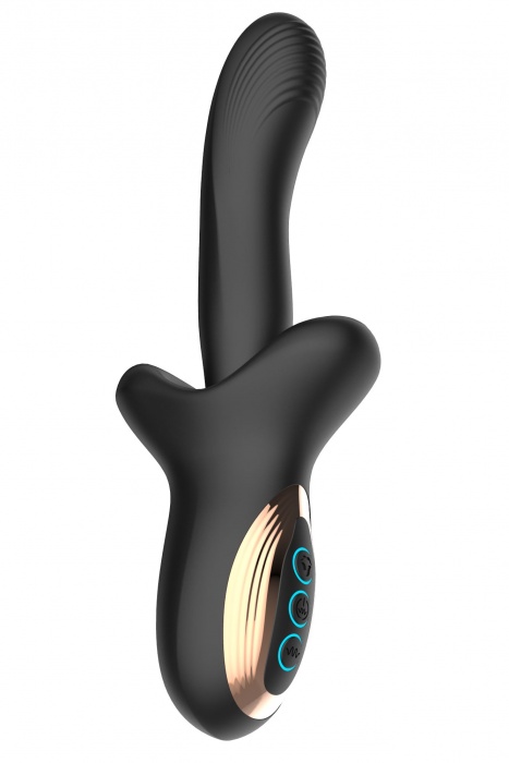 Черный вибратор с постукивающим эффектом - 22 см. - Secwell