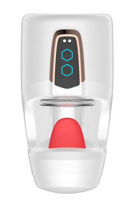 Белый мастурбатор с язычком и возвратно-поступательными движениями - Secwell - в Нефтекамске купить с доставкой