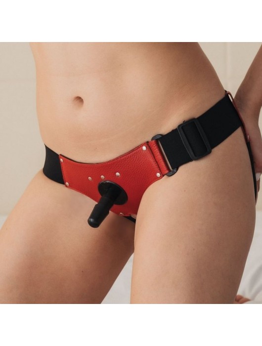 Красные трусики со штырьком для насадки - БДСМ Арсенал - купить с доставкой в Нефтекамске