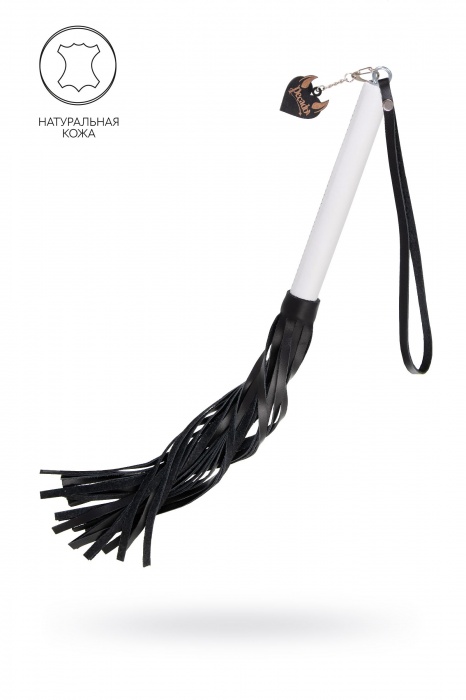 Плеть с белой рукоятью и чёрными хлыстами - 50 см. - Pecado - купить с доставкой в Нефтекамске