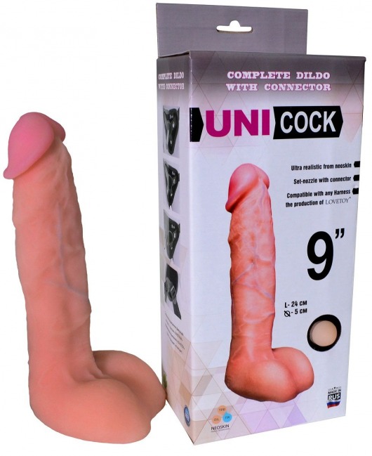 Фаллическая насадка Харнесс UNICOCK 9  - 24 см. - LOVETOY (А-Полимер) - купить с доставкой в Нефтекамске