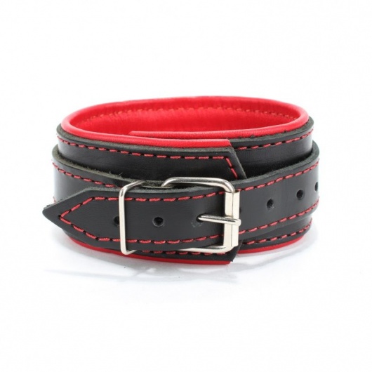Ошейник с красным подкладом - БДСМ Арсенал - купить с доставкой в Нефтекамске
