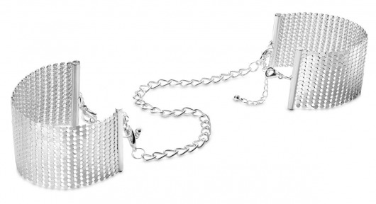 Серебристые наручники-браслеты Desir Metallique Handcuffs - Bijoux Indiscrets - купить с доставкой в Нефтекамске