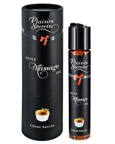 Массажное масло с ароматом крем брюле Huile de Massage Gourmande Creme Brulée - 59 мл. - Plaisir Secret - купить с доставкой в Нефтекамске