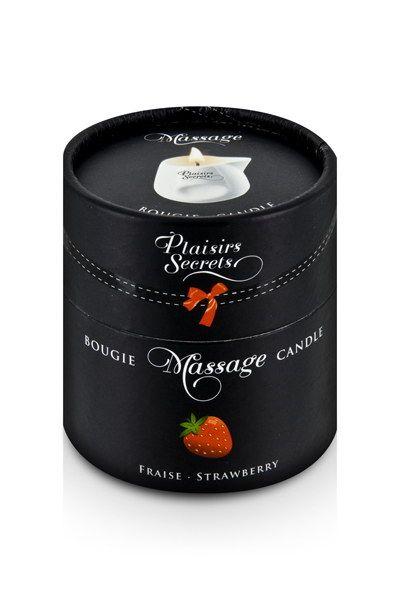 Массажная свеча с ароматом клубники Bougie de Massage Gourmande Fraise - 80 мл. - Plaisir Secret - купить с доставкой в Нефтекамске