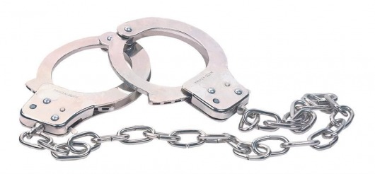 Наручники из металла с длинной цепочкой CHROME HANDCUFFS METAL HANDCUFFS W. KEY - NMC - купить с доставкой в Нефтекамске