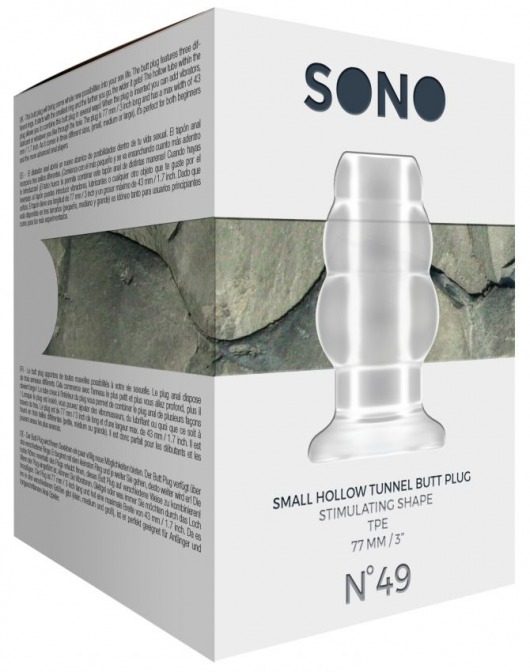 Прозрачная анальная пробка с тоннелем №49 Small Hollow Tunnel Butt Plug 3 Inch - 7,7 см. - Shots Media BV