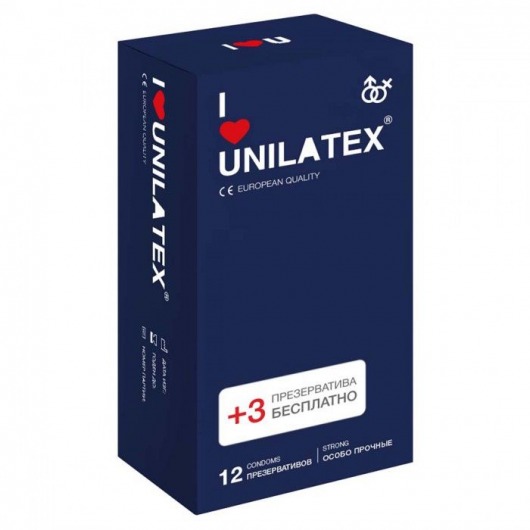 Ультрапрочные презервативы Unilatex Extra Strong - 12 шт. + 3 шт. в подарок - Unilatex - купить с доставкой в Нефтекамске