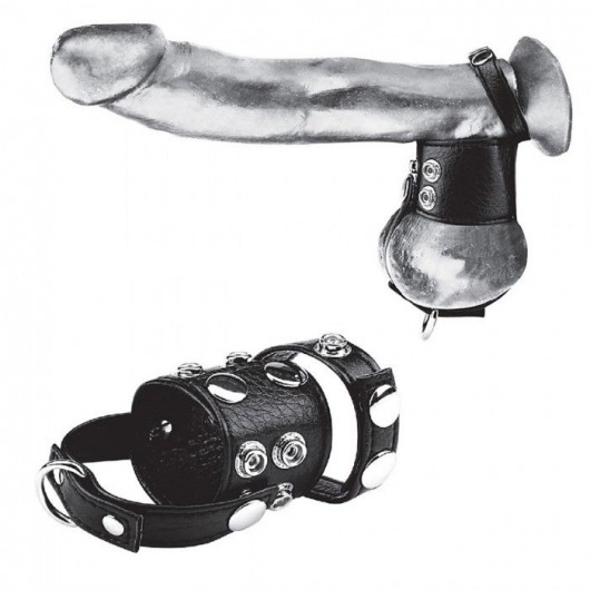 Утяжка на пенис и мошонку Cock Ring With 1.5  Ball Stretcher And Optional Weight Ring - BlueLine - купить с доставкой в Нефтекамске