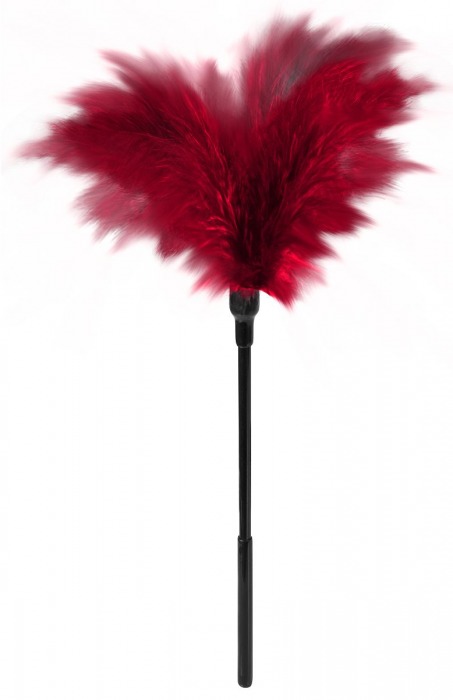 Пластиковая метелочка с красными пёрышками Small Feather Tickler - 32 см. - Blush Novelties - купить с доставкой в Нефтекамске