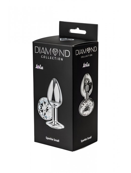 Малая серебристая анальная пробка Diamond Clear Sparkle Small с прозрачным кристаллом - 7 см. - Lola Games - купить с доставкой в Нефтекамске