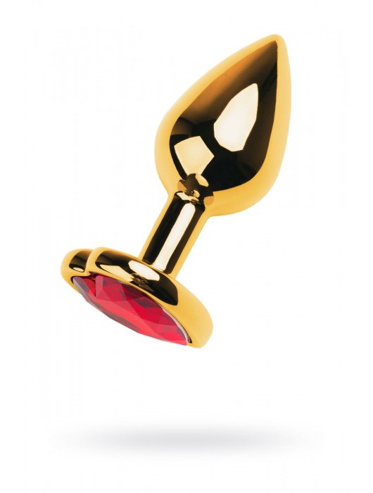 Золотистая анальная пробка с кристаллом-сердцем - 7,5 см. - ToyFa - купить с доставкой в Нефтекамске