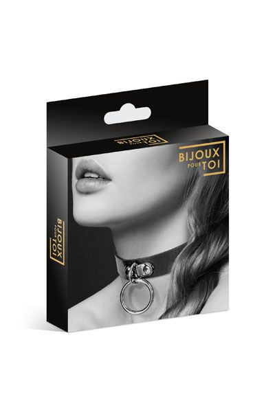 Узенький ошейник из полиуретана с кольцом - Bijoux Pour Toi - купить с доставкой в Нефтекамске