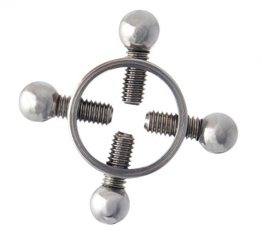 Серебристые зажимы для сосков на винтах - ToyFa - купить с доставкой в Нефтекамске