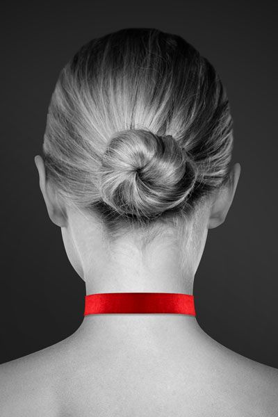 Красный чокер с замком в форме сердца - Bijoux Pour Toi - купить с доставкой в Нефтекамске