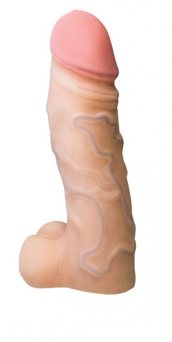 Реалистичная насадка с мошонкой REAL Standard - 15,5 см. - LOVETOY (А-Полимер) - купить с доставкой в Нефтекамске