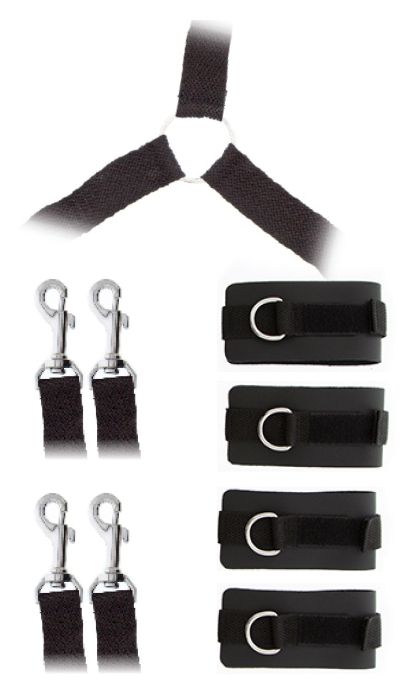 Комплект наручников и поножей LUXURIOUS BED RESTRAINT CUFF SET - Blush Novelties - купить с доставкой в Нефтекамске